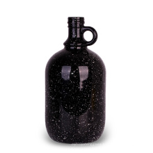 beer growler glass bottle amber two size black with white point